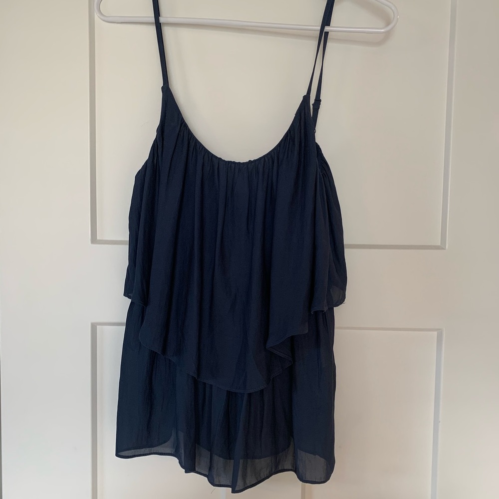 Navy flowy tank top